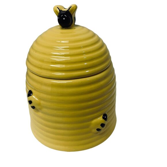 Rustic Wildlife Busy Honey Bumblebee Jar Bee Hive Beehive Ceramic Jar 5.5"x4" - Picture 9 of 9